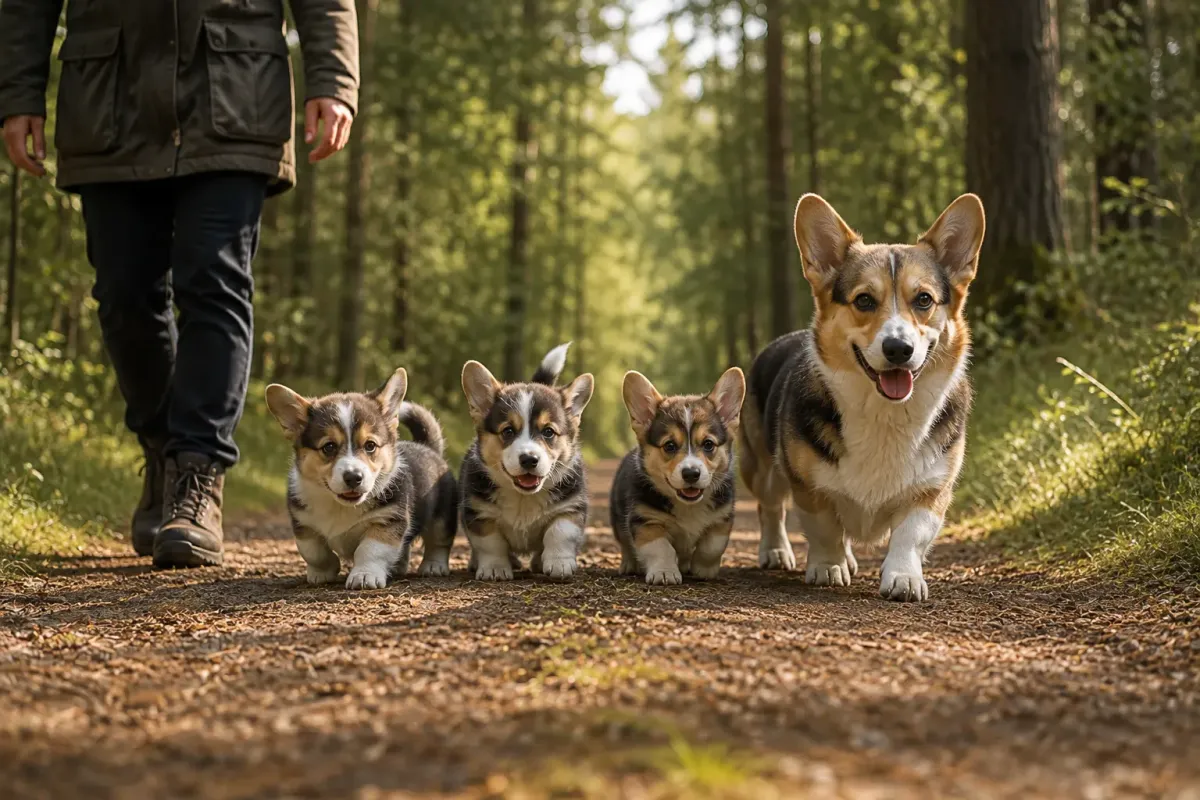 Hund i skogsmiljö