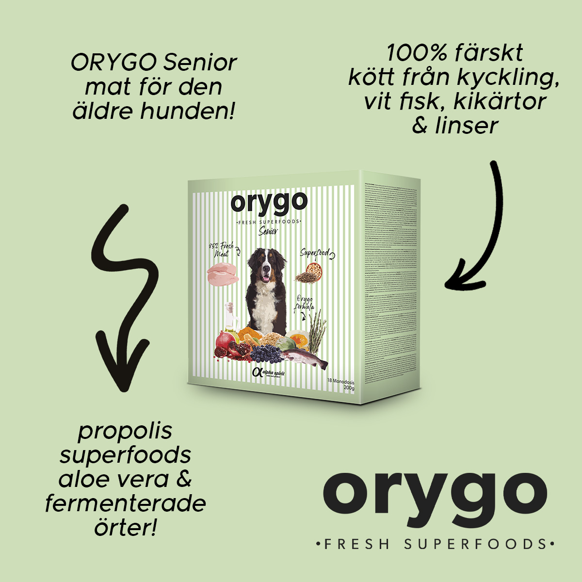ORYGO Senior Light hundfoder för äldre hundar och hundar med lägre energibehov